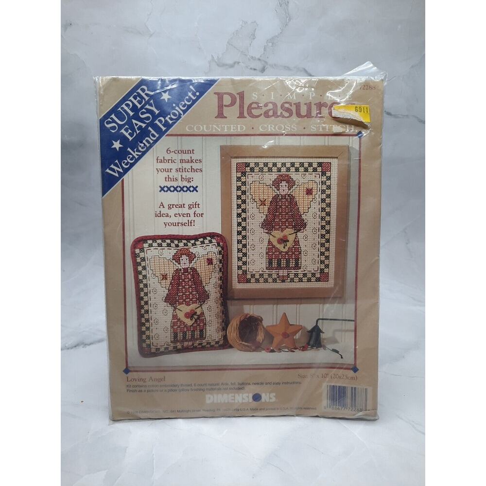 Vintage Dimensions Simple Pleasures Counted Cross Stitch Kit Loving Angel 72288
